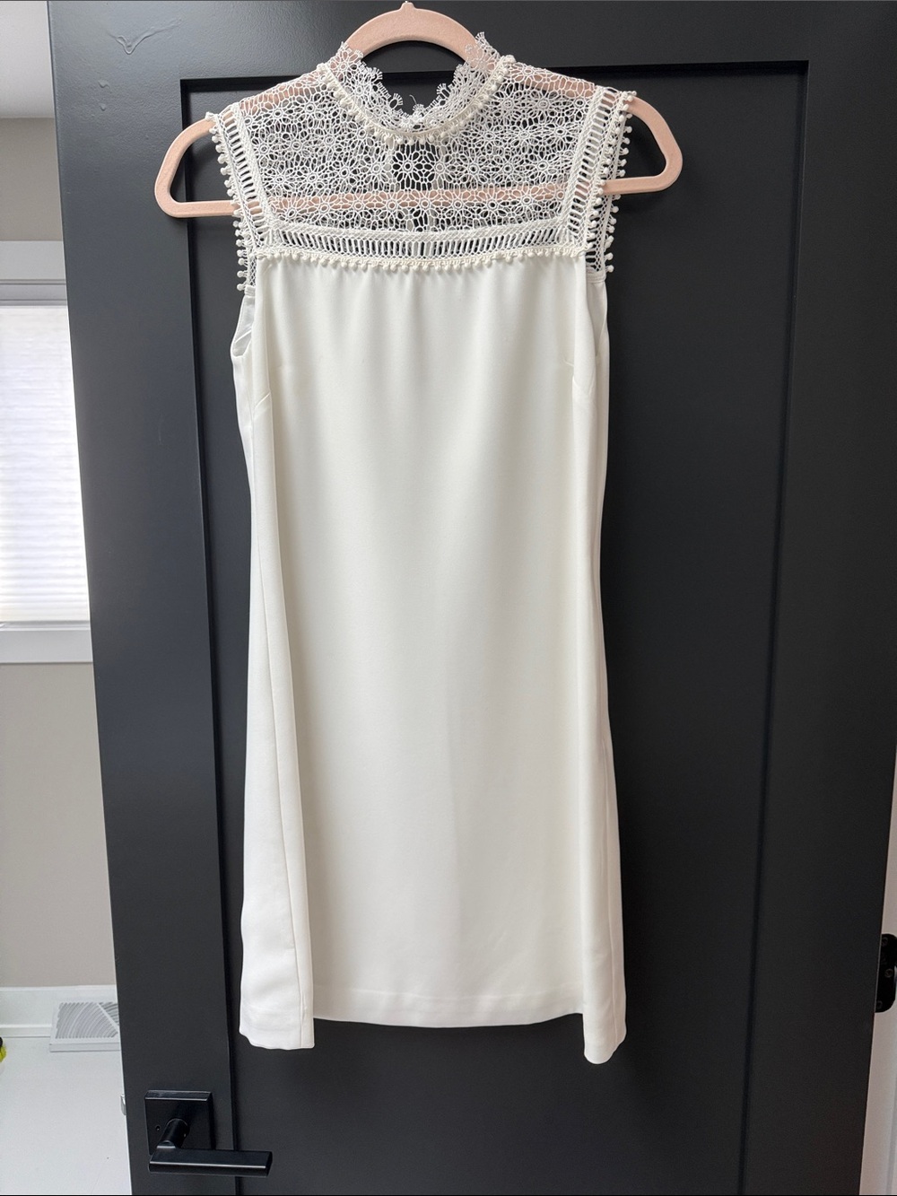 Ted Baker Cream Lace Yoke Sleeveless Shift Dress